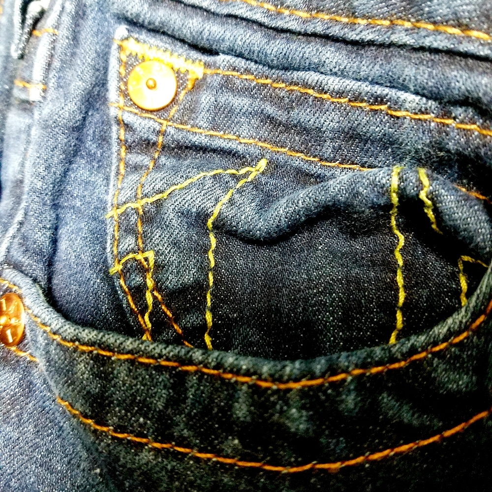 Vintage Y2k True Religion USA Womens Hi Rise Boot Cut Classic Blue Jeans size 28 - Picture 5 of 11